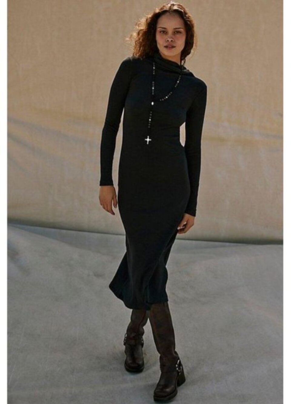Free People Free-est Andrea Thermal Hooded Funnel Maxi Dress Retail: $108 Size: